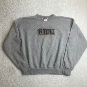Vintage champion Roger Williams U men's grey embroidered crew neck sweatshirt L‎